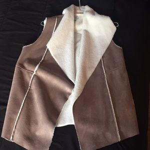 brown faux fur vest